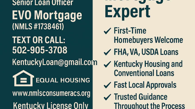 >Top Kentucky Mortgage Loan Officer Helping First-Time Homebuyers with Bad Credit and Zero Down Loans