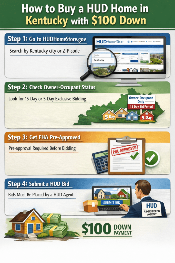 Current HUD Homes for Sale in Kentucky FHA $100 Down Homes for Sale in Kentucky